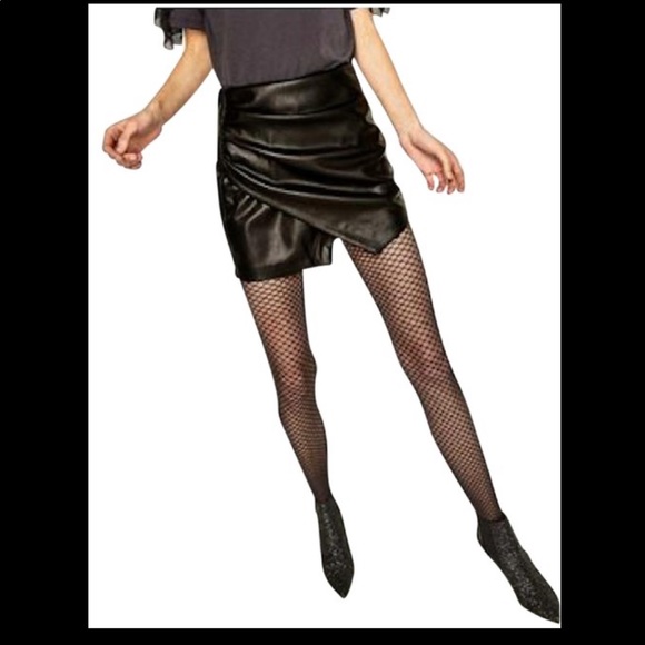 Zara Asymmetrical Faux Leather Mini  Skirt - Picture 3 of 7